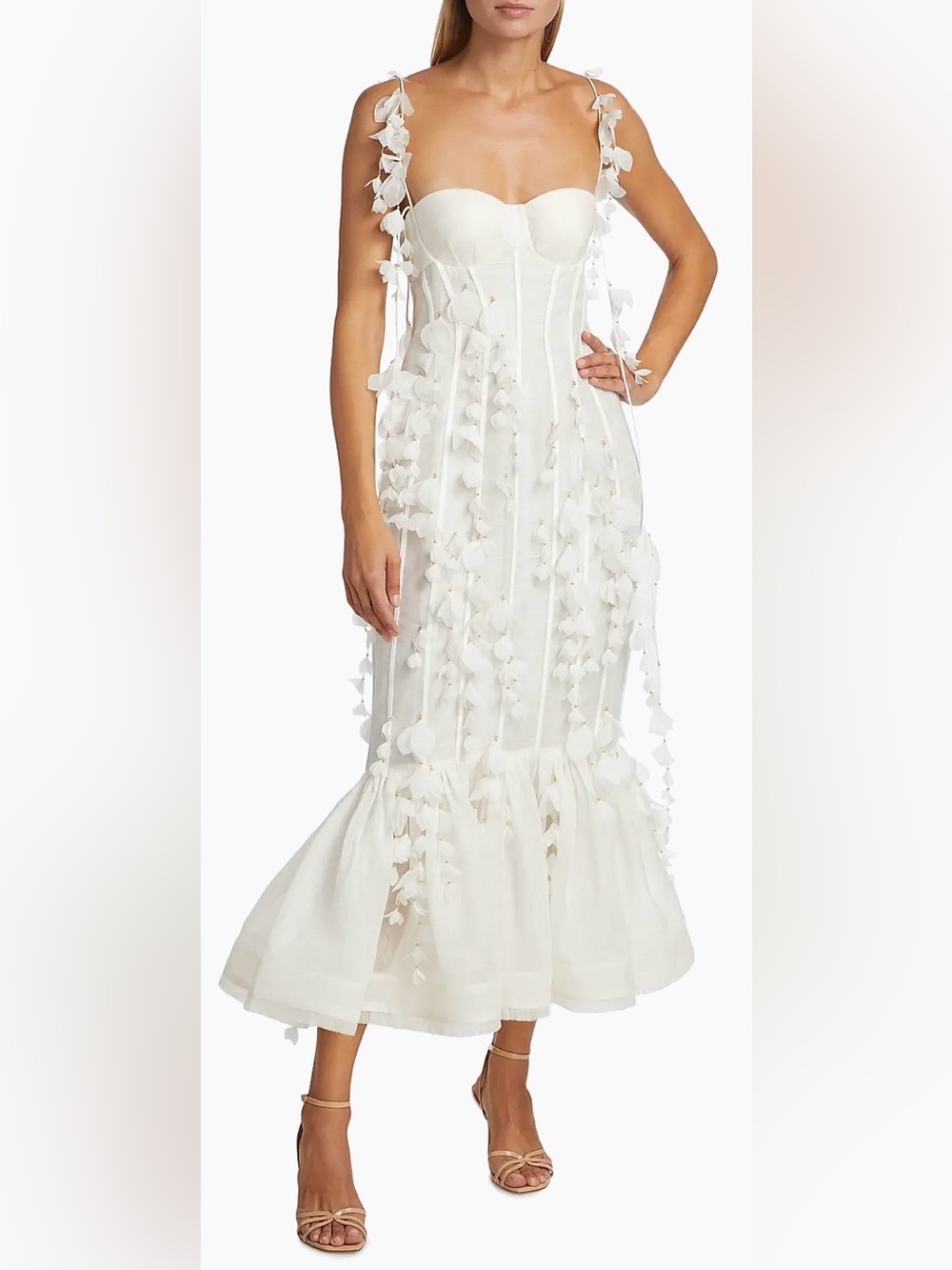 Zimmermann Petals Linen & Silk Corset Gown